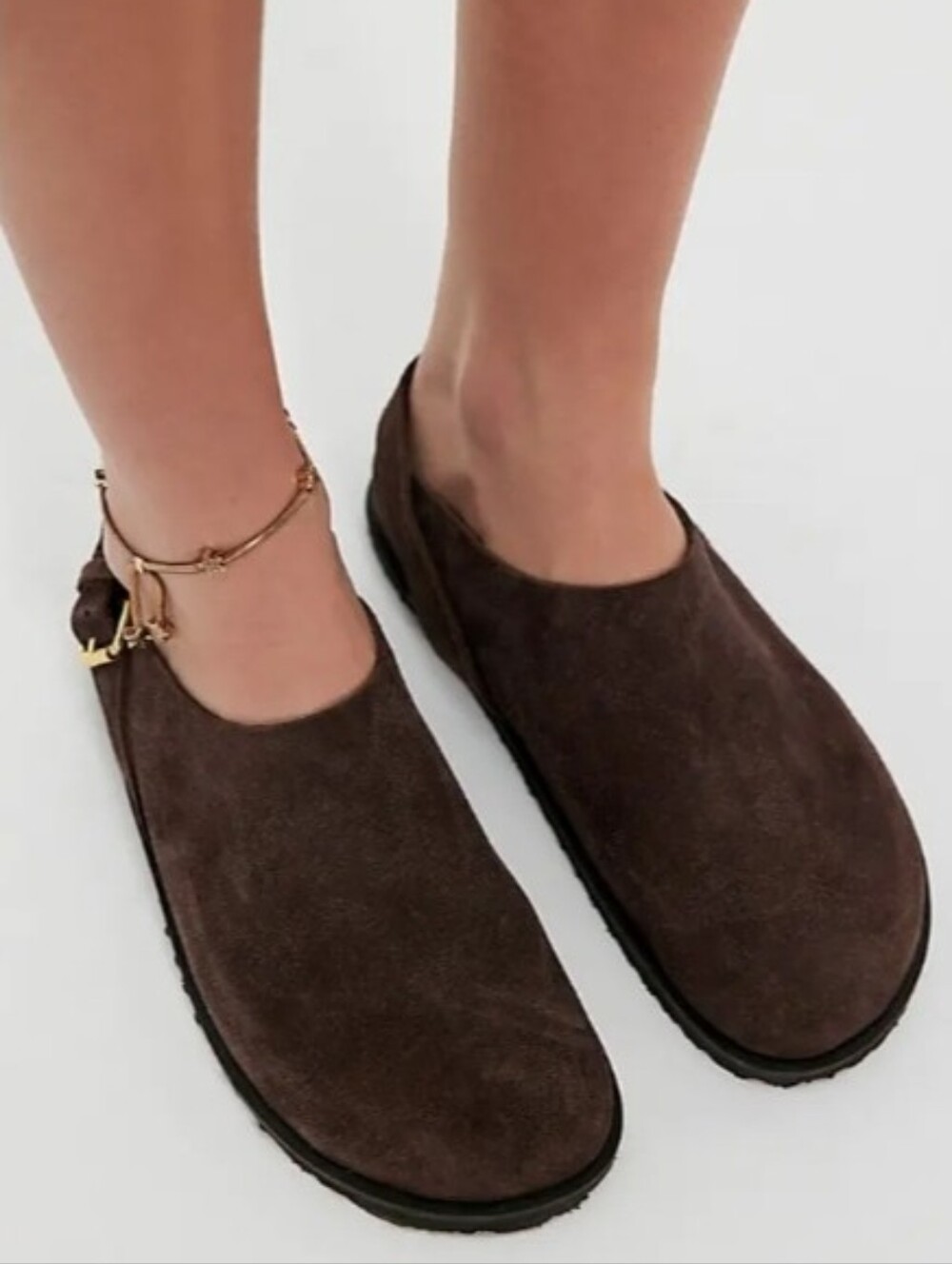 Women's Brown Suede Slip-On Mules